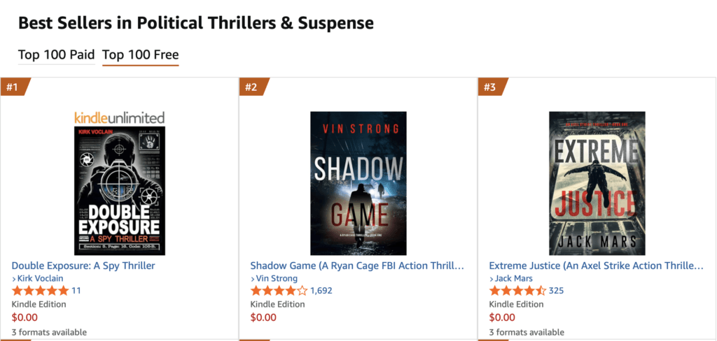 No 1 in Political Thrillers