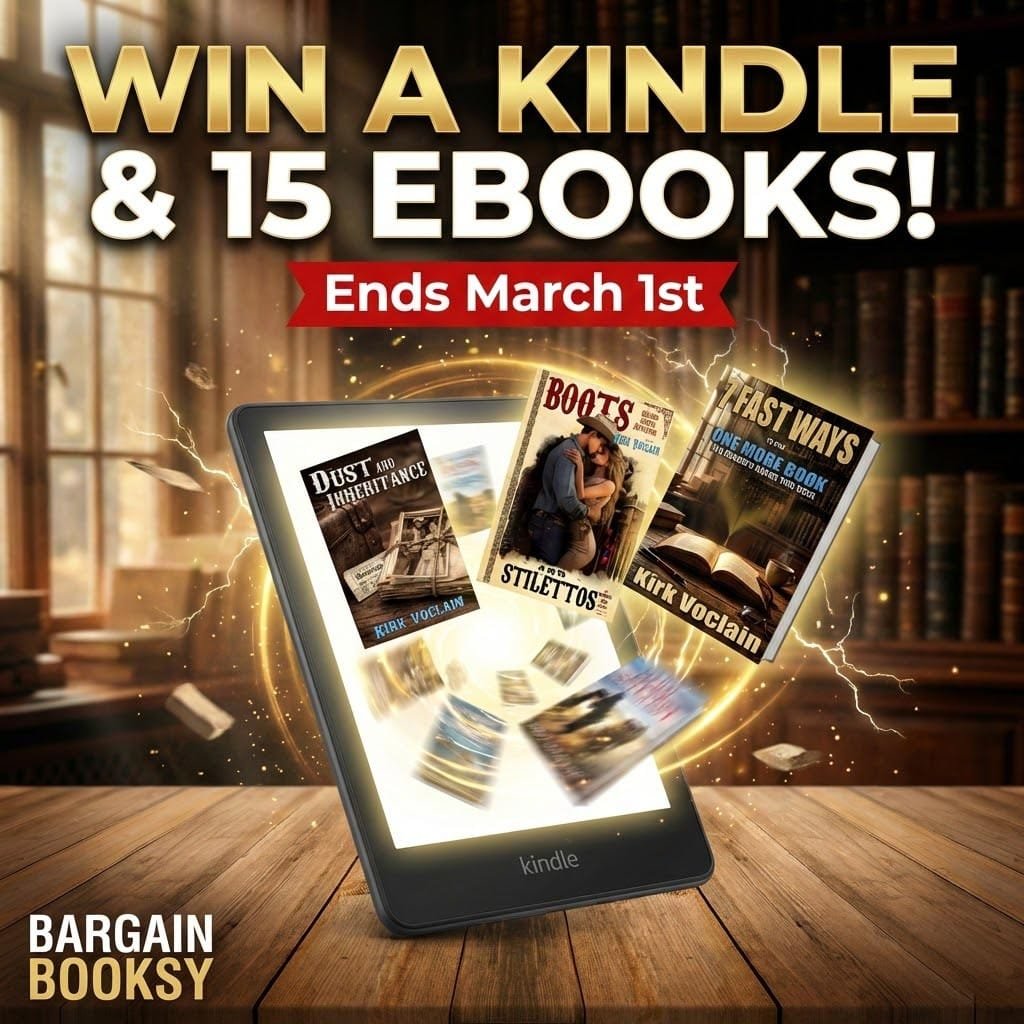 Win a Kindle and 15 eBooks giveaway ends March 1 Bargain Booksy
